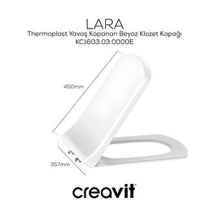 Creavit Nova Beyaz Kanalsız Duvara Sıfır Klozet Takımı Nv361, Creavit Lara Yavaş Kapak