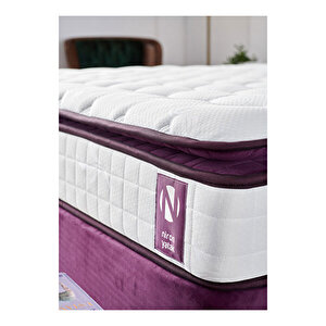 Purple Yatak Seti Tek Kişilik Yatak Baza Başlık Takımı - Orta Sert Yatak Mor Baza Ve Başlığı 140x190 cm