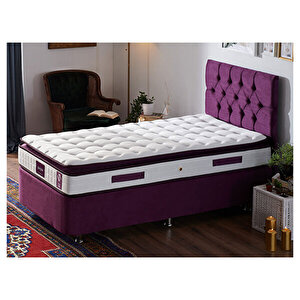 Purple Yatak Seti Tek Kişilik Yatak Baza Başlık Takımı - Orta Sert Yatak Mor Baza Ve Başlığı 160x200 cm