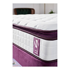 Purple Yatak Seti Tek Kişilik Yatak Baza Başlık Takımı - Orta Sert Yatak Mor Baza Ve Başlığı 180x200 cm