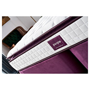 Purple Yatak Seti Tek Kişilik Yatak Baza Başlık Takımı - Orta Sert Yatak Mor Baza Ve Başlığı