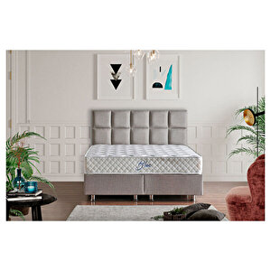 Blue Çift Kişilik Lüks Full Ortopedik Yatak Yatak, Baza Ve Başlık Set 160x200 cm