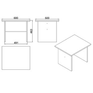 Robin Home Verona Ofis Büro Masa Takımı Ofis Çalışma Masası + Keson + Sehpa Beyaz