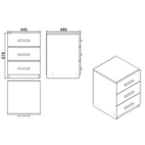 Robin Home Verona ABC Ofis Büro Masa Takımı Ofis Masası + Keson + Ofis Sehpası