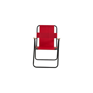 Ahşap Kollu Piknik Sandalyesi Kırmızı