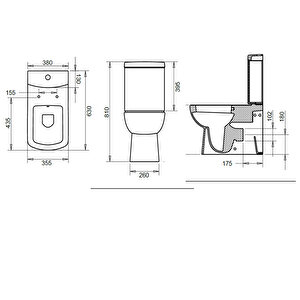 Turavit PLZ1708 Plaza Kanallı Duvara Sıfır Klozet, Nkp Yavaş Kapak