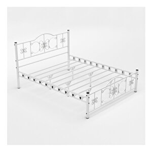 Argimo Pero Tek Kişilik Ferforje Metal Beyaz Karyola 100x200