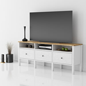 Mila Tv Sehpası Beyaz - Meşe 150 cm