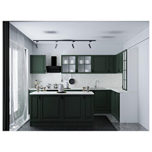 160 cm Yeşil Membran Mutfak Köşe Modülü