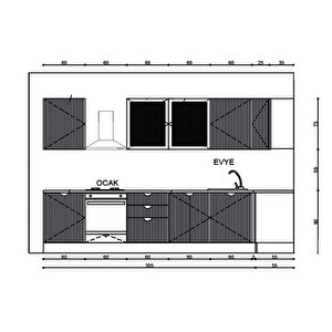 300 cm Vizon Membran Mutfak Ankastre