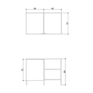 Metalli Beyaz Mini Mutfak Set 120 cm