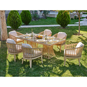 Rodos Rattan Bahçe Balkon Masa Takimi Ca