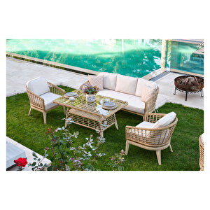 Rodos Rattan Bahçe Balkon Oturma Grubu C