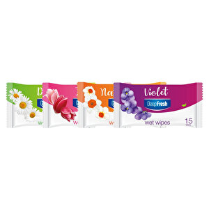 Flower Islak Cep Mendil Mix 15'li x 4
