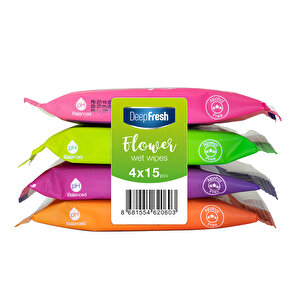 Flower Islak Cep Mendil Mix 15'li x 4