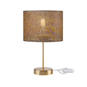 Kuzey Abajur Gold Artı Kahve Desenli