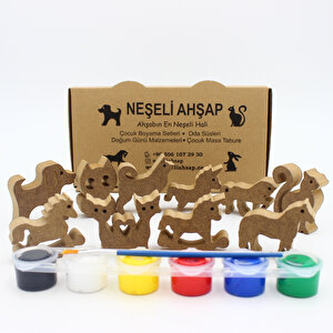 Hayvan Ahşap Boyama Set10