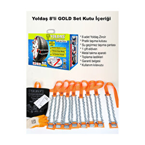 8'li Gold Kar Zinciri Seti