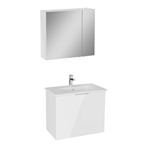 Nexa Square Parlak Beyaz Set 80cm Banyo Dolabı