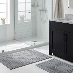 Elsim Home Zigzag Paspas Seti Gri