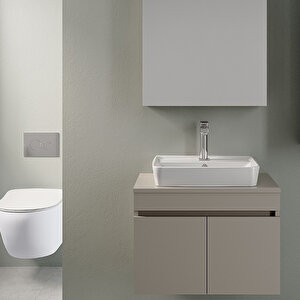 Etna 65 Cm Banyo Dolabi Takimi Kül Gri