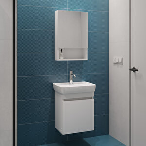 Duru 45 Cm Banyo Dolabı Takımı Beyaz