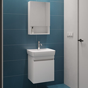 Duru 45 Cm Banyo Dolabı Takımı Beyaz