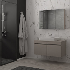 Etna 80 Cm Banyo Dolabi Takimi Kül Gri