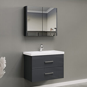 Hisar 80 Cm Banyo Dolabi Tkm P.k Gri