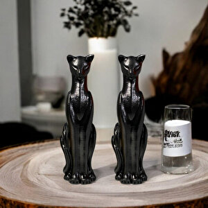 Siyah İkili Kedi Biblo 24 X 10