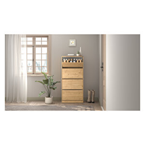 Flat Duo 4K Geniş Ayakkabılık Meşe 73x157x26