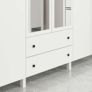 İnci 6 Kapılı Aynalı Gardırop 240X190X54