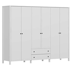 İnci 6 Kapılı Aynalı Gardırop 240X190X54