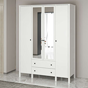 İnci 4 Kapılı Aynalı Gardırop 140X190X54