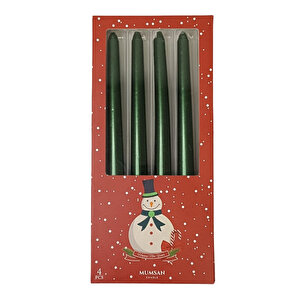 Yilbaşi - 4 Lü Düz Şamdan Metalik Yeşil