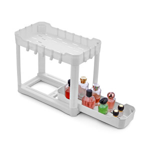 2 Katli Banyo Düzenleyici Sürgülü Beyaz