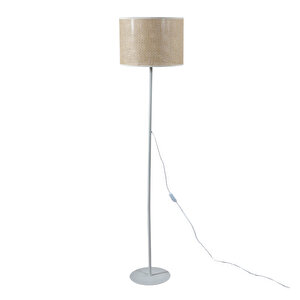 Modern Bohem Rattan Şapkali Beyaz Metal