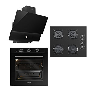 Optimum Siyah Ankastre Set