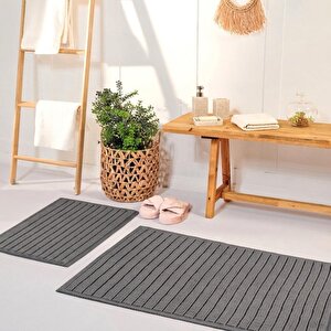 Elsim Home Çizgili Gri 60x90 Ayak