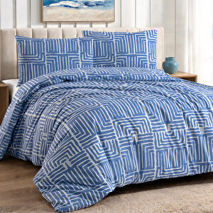 Geola Nevresim Seti Mavi 200x220 Çift Kişilik