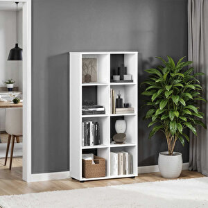 Cubic 8li Kitaplık Beyaz