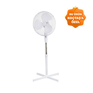 Ayaklı 40 cm Beyaz Vantilatör 45 Watt 90 Derece
