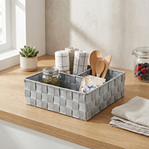 Plastik Örme Bölmeli Düzenleyici M Gri