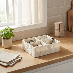 Plastik Örme Bölmeli Düzenleyici M Bej