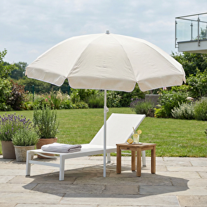 Hugo Plaj Şemsiyesi 220 cm Krem