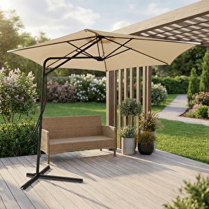 Garden Yandan Kollu Şemsiye Krem