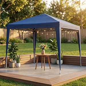 Oxford Kumaş Gazebo Koyu Mavi 240 x 240 cm