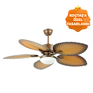 Colours Leafy 132 cm Kahve 5 Kanat Led