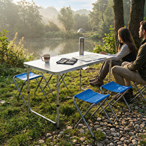 4 Tabureli Kamp Seti