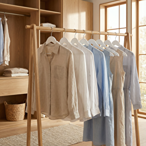 6'lı Ahşap Askı Beyaz